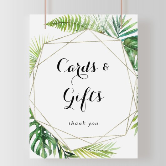 幾何学模様の宛先カードとギフトサイン ポスター