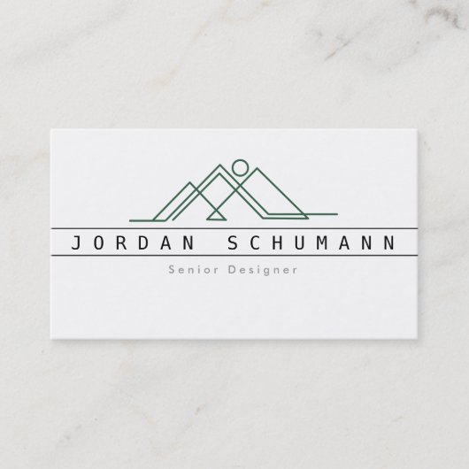 幾何学模様の山のロゴ |事業カスタム業 名刺 (正面)