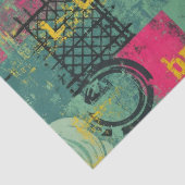 幾何学模様の抽象的なグランジパターン 薄葉紙 (詳細)