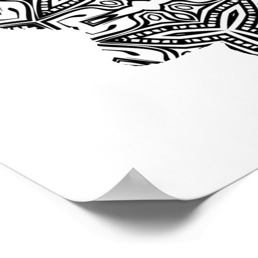 幾何学模様の極熊アート大人カラーリングページ ポスター (角)