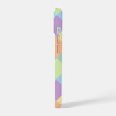 幾何学模様の模様パステルの虹の色 iPhone 15ケース (左側面)