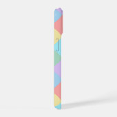 幾何学模様の模様パステルの虹の色 iPhone 15ケース (右側面)