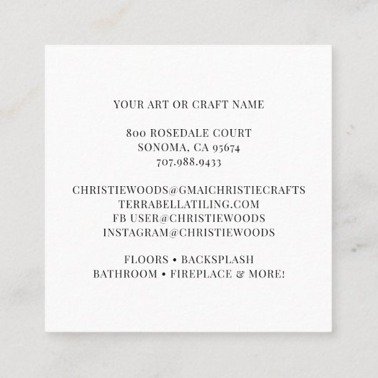 幾何学模様の正方形名刺 スクエア名刺 (裏面)