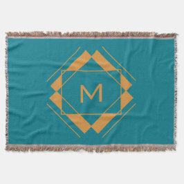 幾何学模様の毛布にあなたのモノグラム スローブランケット