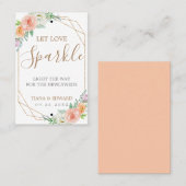 幾何学模様の水彩の花結婚のスパーカーラベル 名刺 (正面/裏面)