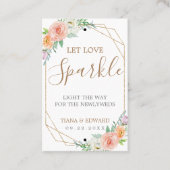 幾何学模様の水彩の花結婚のスパーカーラベル 名刺 (正面)