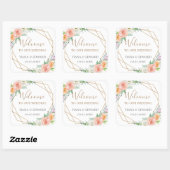 幾何学模様の水彩の花結婚の歓迎バッグ スクエアシール (シート)