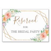 幾何学模様の水彩フラワーズリザーブドテーブルサイン テーブルナンバー (裏面)