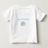 幾何学模様の水彩画Bが描かれた可愛らしい白猫 ベビーTシャツ (裏面)