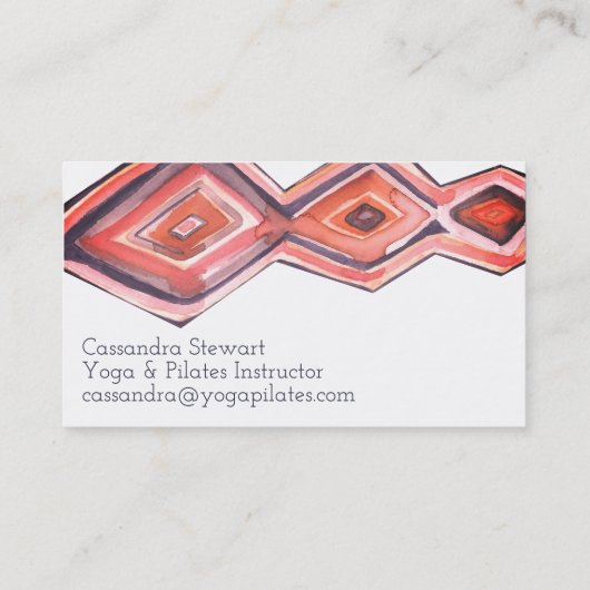 幾何学模様の水色のデザインサングリア 名刺 (裏面)