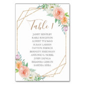 幾何学模様の水色の結婚花の座席表 テーブルナンバー (裏面)