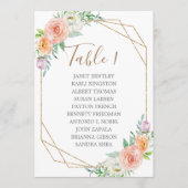 幾何学模様の水色の結婚花の座席表 プログラム (正面)