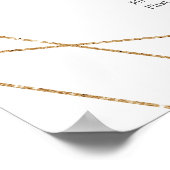 幾何学模様の水色の花の座席表 ポスター (角)