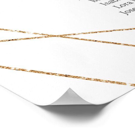 幾何学模様の水色の花の座席表 ポスター (角)