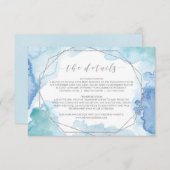 幾何学模様の水色シルバー詳細挿入カード エンクロージャーカード (正面/裏面)