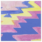 幾何学模様の水色ボホイエローパープルパターン ファブリック (クローズアップ)