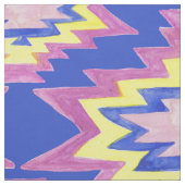 幾何学模様の水色ボホイエローパープルパターン ファブリック (見本)