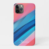 幾何学模様の波 コーラルブルー Case-Mate iPhoneケース (裏)