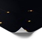 幾何学模様の猫デザインで囲まれた金ゴールド星 ポスター (角)