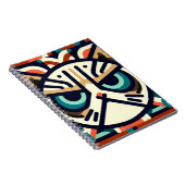 幾何学模様の猫顔手帳 ノートブック (右側)