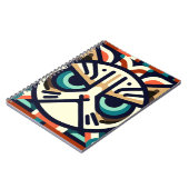 幾何学模様の猫顔手帳 ノートブック (左側)