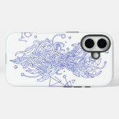 幾何学模様の生命の樹 セレスチャルブルーラインアート Case-Mate iPhoneケース (裏面 (横))