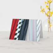 幾何学模様の生地5つ カード (黄色い花)