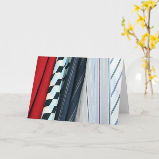 幾何学模様の生地5つ カード (黄色い花)