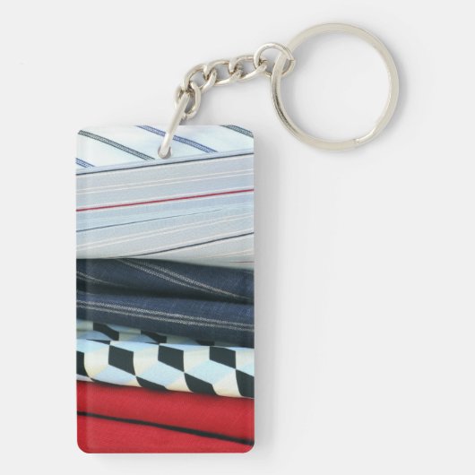 幾何学模様の生地5つ キーホルダー (裏面)