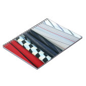 幾何学模様の生地5つ ノートブック (左側)