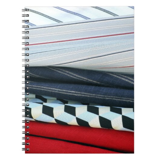 幾何学模様の生地5つ ノートブック (正面)