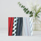 幾何学模様の生地5つ ポストカード (スタンド正面)