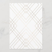 幾何学模様の白い金ゴールドギャツビー結婚書道 招待状 (裏面)