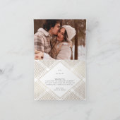 幾何学模様の白い金ゴールド結婚ギャツビーサンキューカード サンキューカード (内部)