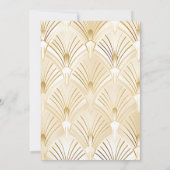 幾何学模様の白い金ゴールド結婚ギャツビー 招待状 (裏面)