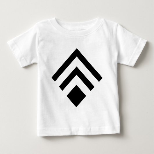 幾何学模様の矢印 02 - 黒 ベビーTシャツ (正面)