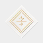 幾何学模様の箔押しナプキン。ナプキン 箔ナプキン (右)