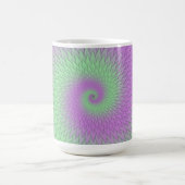 幾何学模様の紫と緑 コーヒーマグカップ (中央)