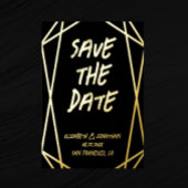 幾何学模様の結婚式の日付の保存 箔招待状ポストカード