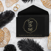 幾何学模様の結婚式の日付の保存 箔招待状ポストカード