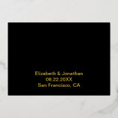 幾何学模様の結婚式の日付の保存 箔招待状 (裏面)