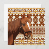 幾何学模様の美し自然い茶色の馬 (正面/裏面)