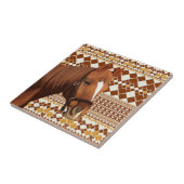 幾何学模様の美し自然い茶色の馬 タイル (側面)