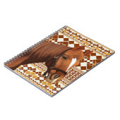 幾何学模様の美し自然い茶色の馬 ノートブック (左側)