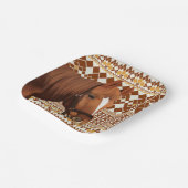 幾何学模様の美し自然い茶色の馬 ペーパープレート (傾斜あり)