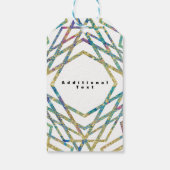 幾何学模様の色と金ゴールドカスタムパーティーの好意 ギフトタグ (裏面)