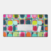 幾何学模様の色ブロックモダン100カラフル年 デスクマット (キーボード&マウス)