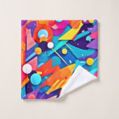 幾何学模様の色 バスタオルセット (ウォッシュタオル)