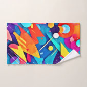 幾何学模様の色 バスタオルセット (ハンドタオル)