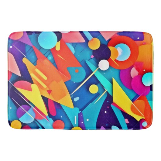 幾何学模様の色 バスマット (正面)